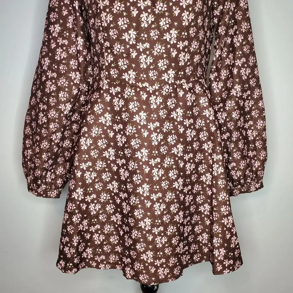 NWT Lulu's Daily Affection Floral Corduroy Dress With Pockets Size L